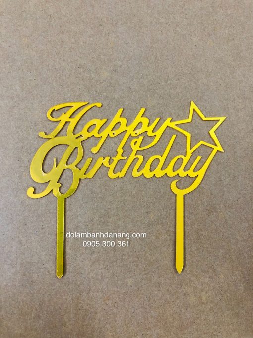 Chữ Happy Birthday trang trí (2 que cắm nhỏ)