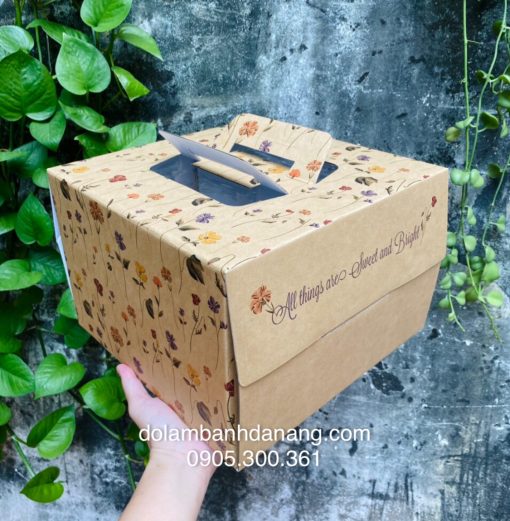 Hộp bánh sinh nhật 25cm + đế (vuông)