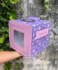 Hộp bánh sinh nhật 25cm loại cao + đế