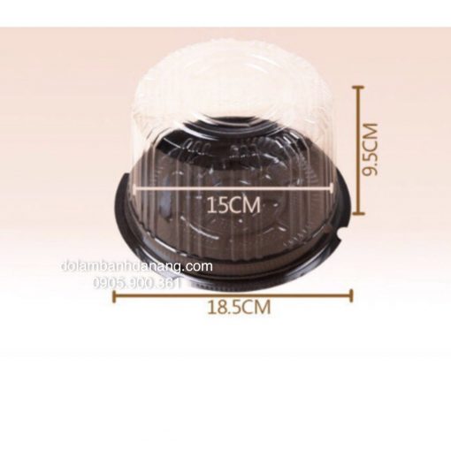 Hộp nhựa tròn đế nâu A016 Hộp nhựa tròn đế nâu A016