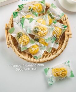 Túi bánh dứa xanh lá chữ trắng (100 cái)