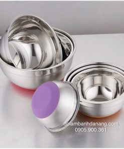 Âu trộn bột inox đáy silicon 26cm BAS-8265-9239-1C