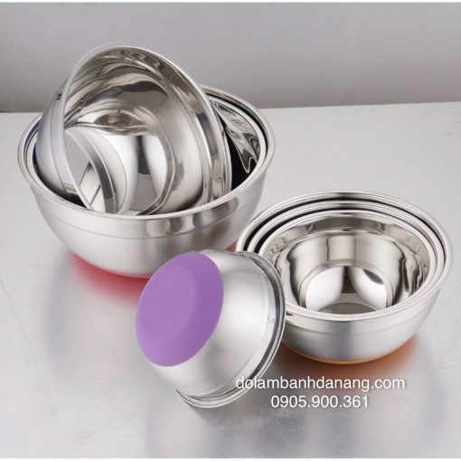 u trộn bột inox đáy silicon 26cm BAS-8265-9239-1C Âu trộn bột inox đáy silicon 26cm BAS-8265-9239-1C
