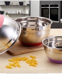 Âu trộn bột inox đáy silicon 28cm BAS-8266-9240-1C