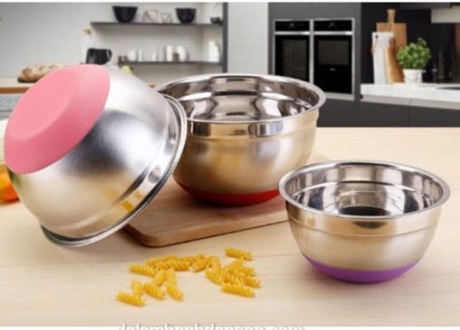 u trộn bột inox đáy silicon 28cm BAS-8266-9240-1C Âu trộn bột inox đáy silicon 28cm BAS-8266-9240-1C
