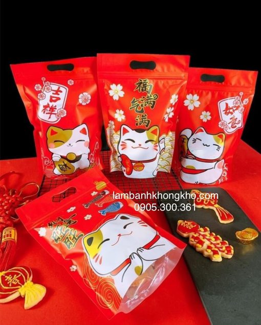 Túi zip mèo tài lộc (10 túi) BOX-4788-4790-10C