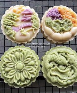 Khuôn trung thu 150g 4 mặt hoa và cá (M1502) TT-9398-1BO