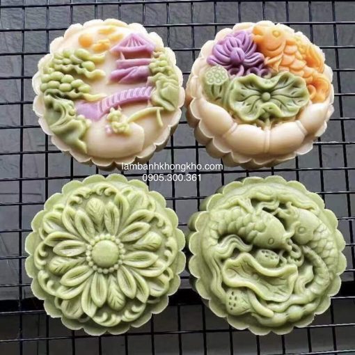 Khuôn trung thu 150g 4 mặt hoa và cá (M1502) TT-9398-1BO