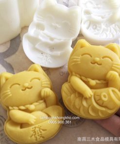 Khuôn trung thu 50g mèo thần tài TT-9393-1BO