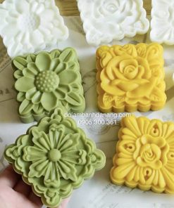 Khuôn trung thu vuông 150g hoa hồng (mẫu v2) TT22-9409-1SET
