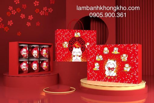 Bộ hộp Tết mèo may mắn 6H TET-9573-1BO