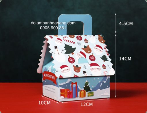 Hộp giấy Noel ngôi nhà BOX-9558-10C