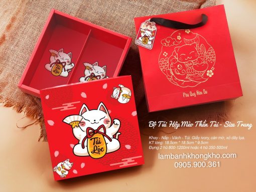 Hộp Tết Mèo Tài Lộc 4H (1 bộ) TET-10647-1BO
