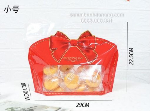 Túi zip nơ đỏ nhỏ 29x22cm (10 cái) BOX-10556-10C