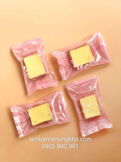 Túi bánh quy trắng hồng 7x12cm BOX-10711-1X