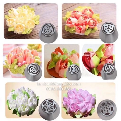 Bộ 7 đui hoa tulip 3D DEC-11094-1BO