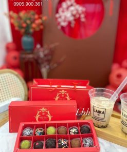 Bộ túi hộp socola 12 viên Royal đỏ BOX-11048-1BO