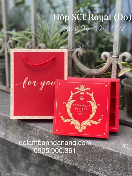 Hộp socola 9 viên Royal đỏ BOX-11036-1H Hộp socola 9 viên Royal đỏ BOX-11036-1H