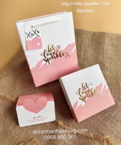Hộp socola 9 viên Sparkle hồng BOX-11039-1H