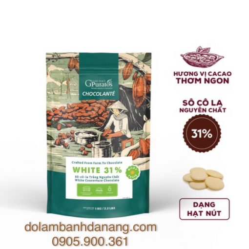 Socola trắng nguyên chất dạng hạt 31% SMH-9563-1KG