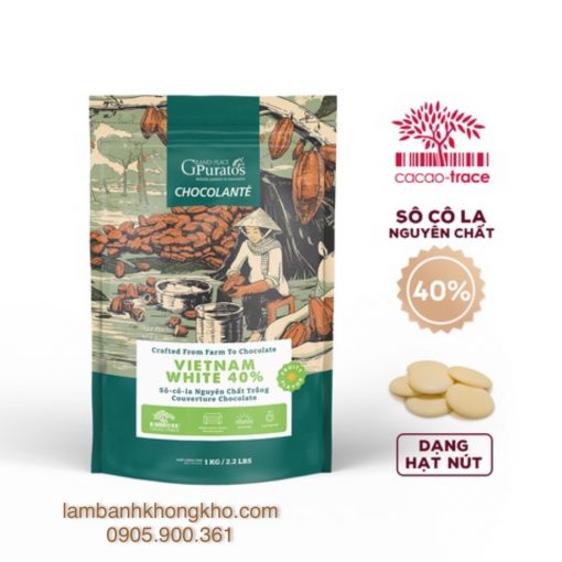 Socola trắng nguyên chất hạt nút 40% SMH-7925-9141-1KG