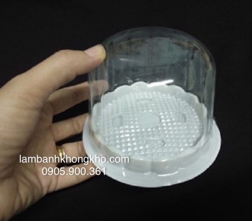 Hộp nhựa tròn đế trắng H15 (nắp cầu - 100 cái) BOX-3013-3189-100C