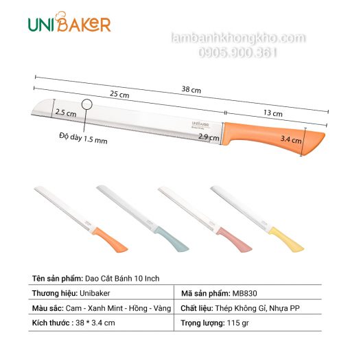 Dao cắt bánh Unibaker lớn DC-11148-1C