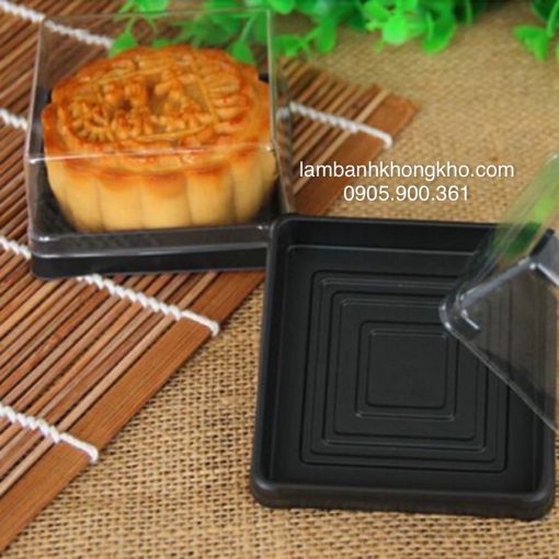 Hộp nhựa vuông đế đen 100g BOX-7108-7109-50C