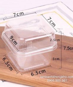 Hộp nhựa vuông XY585 - 7x7.5cm (10 cái) BOX-11159-10C