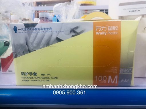 Găng tay PVC size M (hộp 100cái)