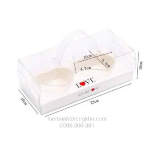 Hộp mica 2 trái tim (1 cái)