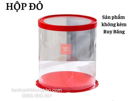 Hộp trụ 3 chi tiết 3 tầng nắp trong - ĐỎ (30x35cm)
