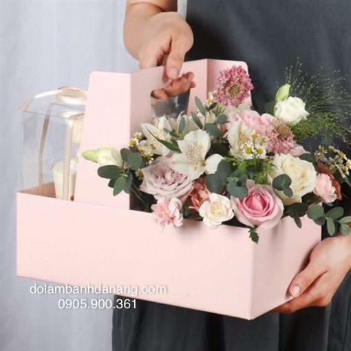 Hộp giấy 2 ngăn kèm hộp mica (1 bộ)