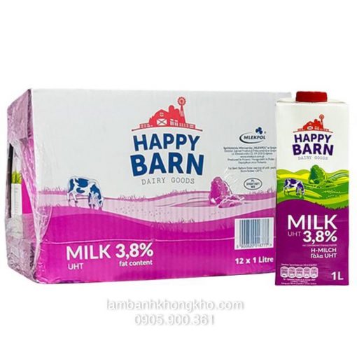 Sữa tươi Happy Barn 1L 3.8% (1 hộp)