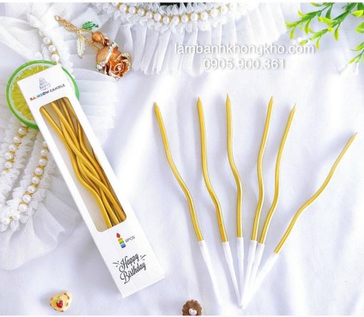 Nến sóng dài nhũ vàng (1 vỉ)