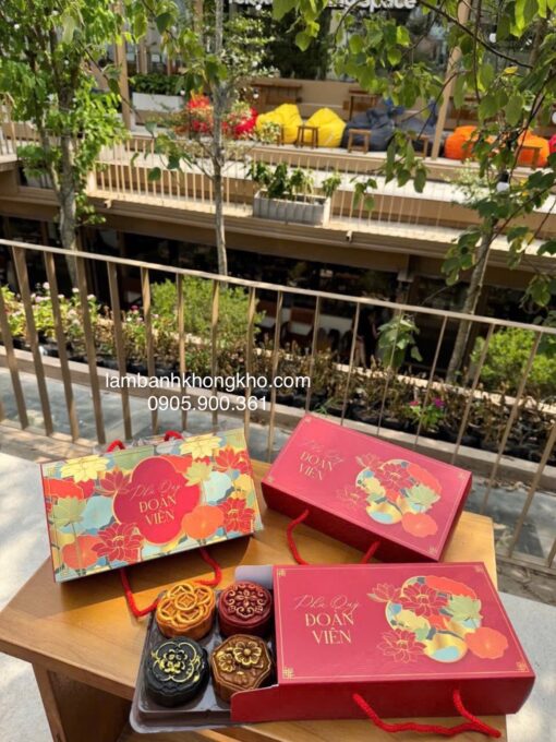 Hộp trung thu 2 bánh Phú Quý Đoàn Viên đỏ