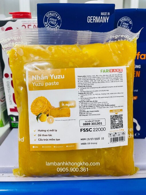 Nhân paste ít ngọt Yuzu Farina (loại 1kg)
